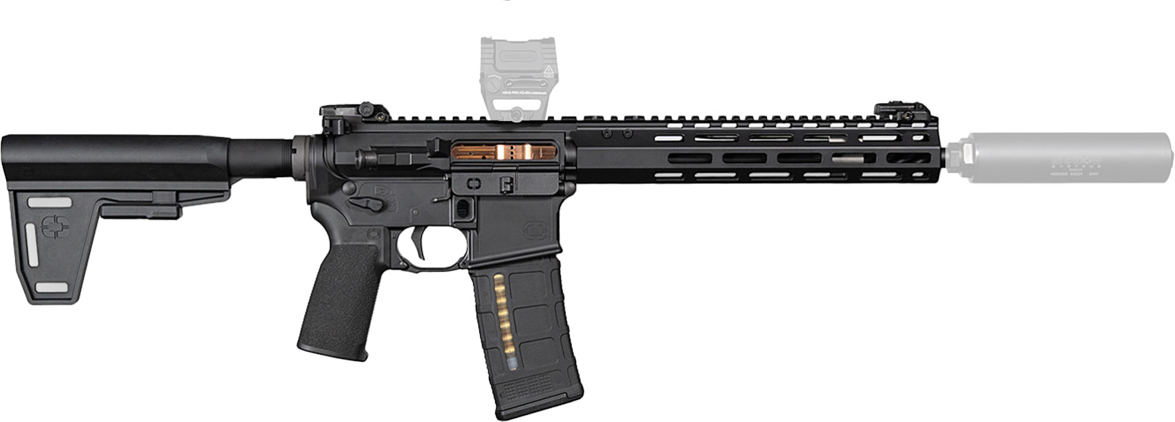 Shadow Systems E526 Pistol 5.56mm 30rd Magazine(2) 11.5" Barrel Black Maelstrom Plan B Bronze BCG