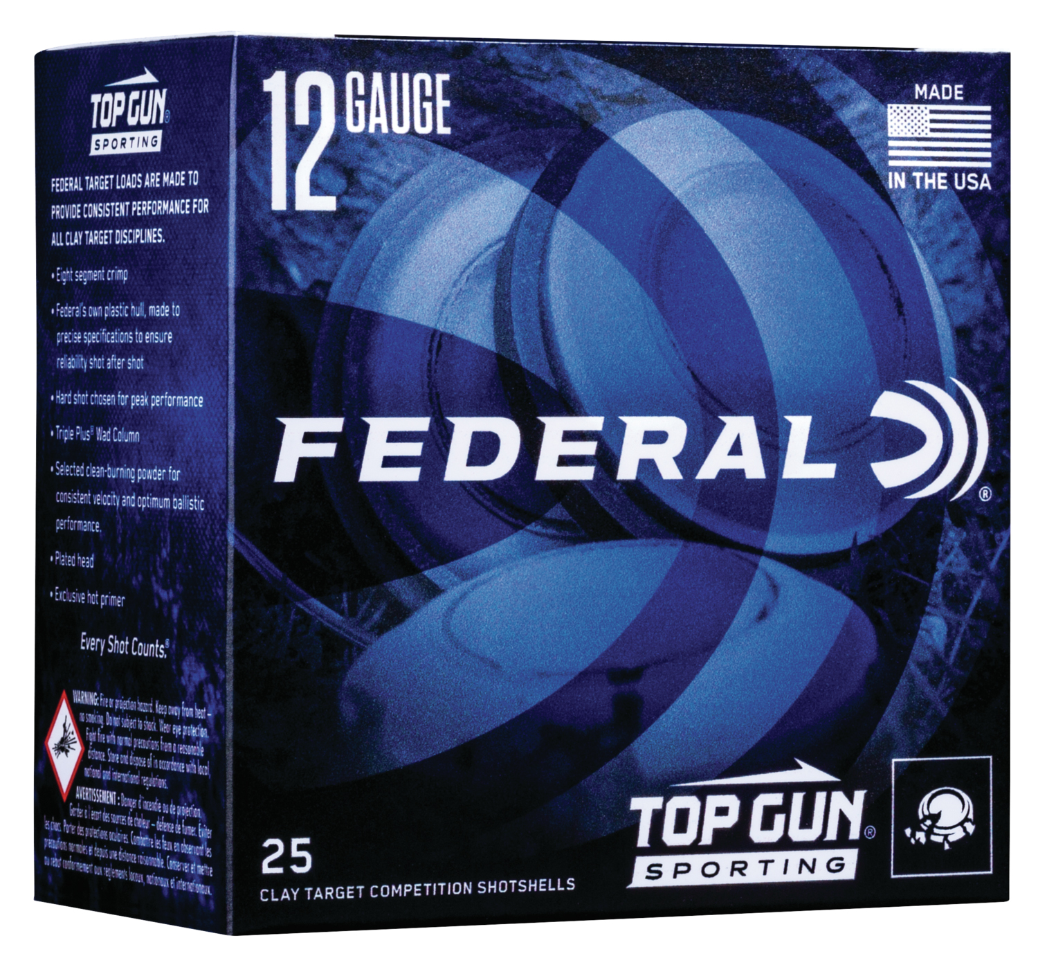 Federal TGSH1275 Top Gun 12Gauge 2.75" 1oz 7.5Shot 25 Per Box/10 Case