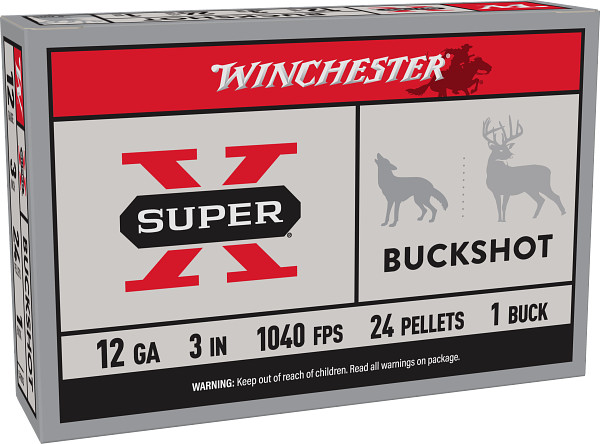 Winchester Super-X Buckshot Shotshells 12 ga 3" 1040 fps #1B 5/ct view 3