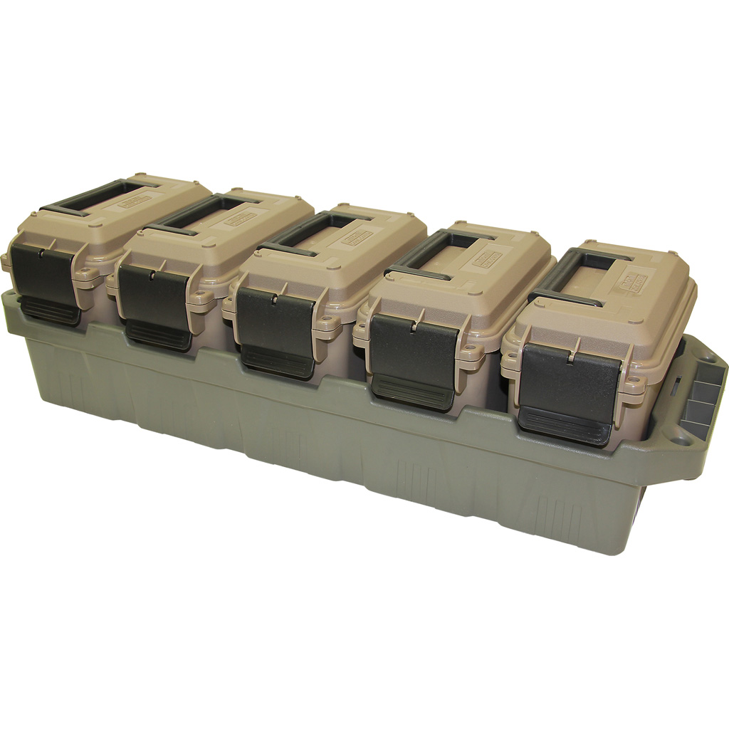 MTM Case-Gard AC5C 5-Can Ammo Crate Mini Dark Earth/Army Green Polypropylene