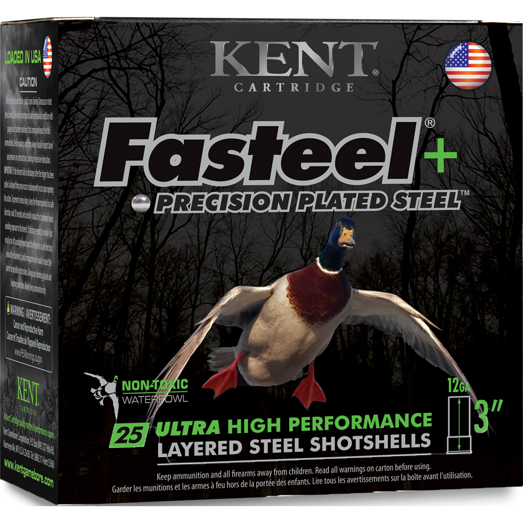 Kent Cartridge K123FSP362X4 Fasteel + 12 Gauge 3" 1 1/4 oz 2/4 Shot 25 Per Box/ 10 Case