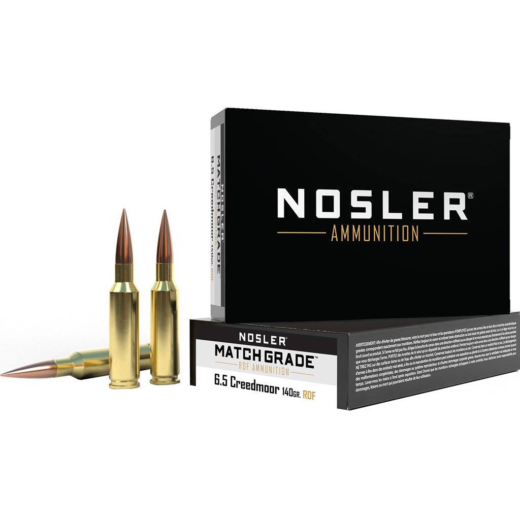 Nosler 60115 Match Grade RDF 6.5Creedmoor 140gr RDF Hollow Point Boat Tail 20 Per Box/10 Case