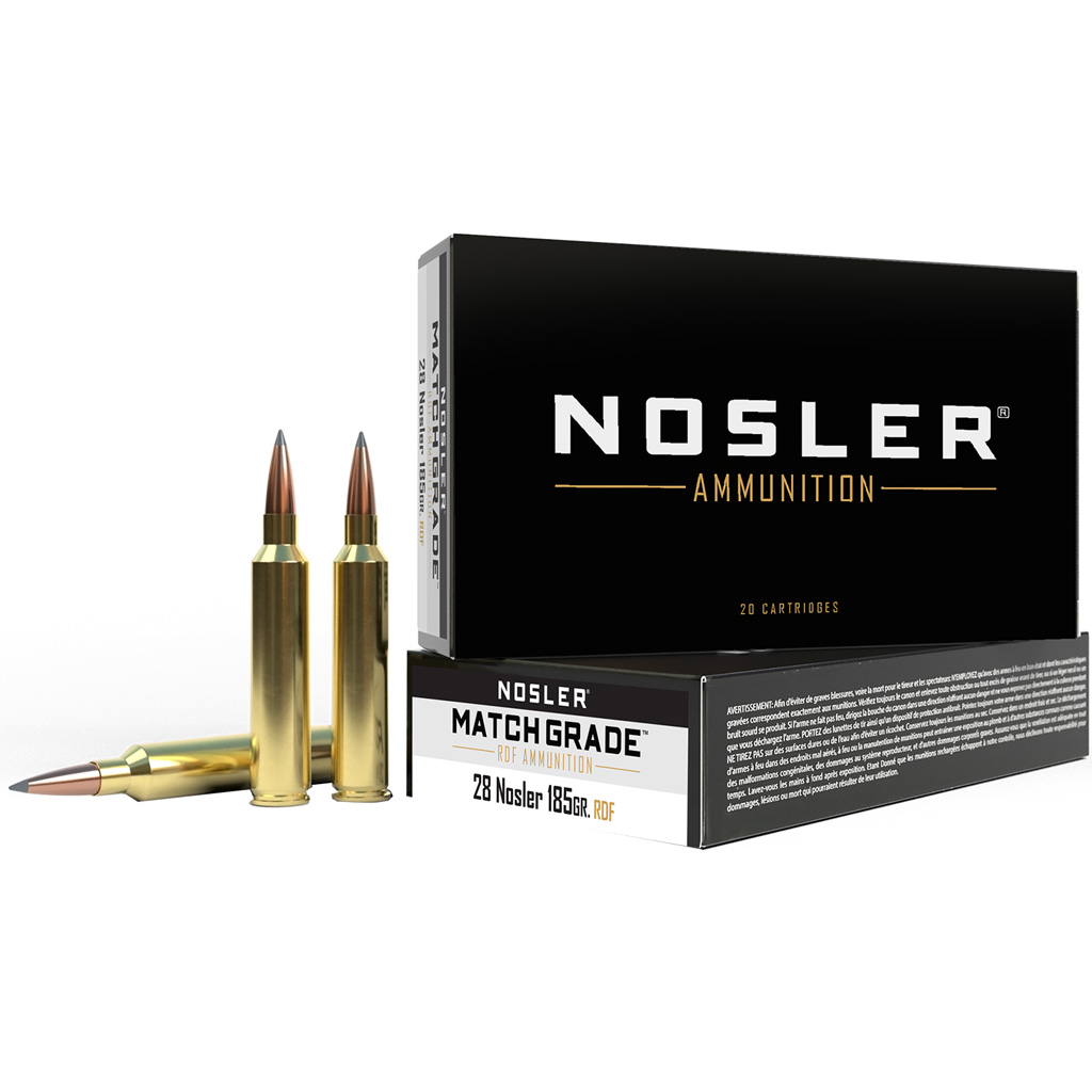 Nosler 60141 Match Grade RDF 28Nosler 185gr RDF Hollow Point Boat Tail 20 Per Box/10 Case