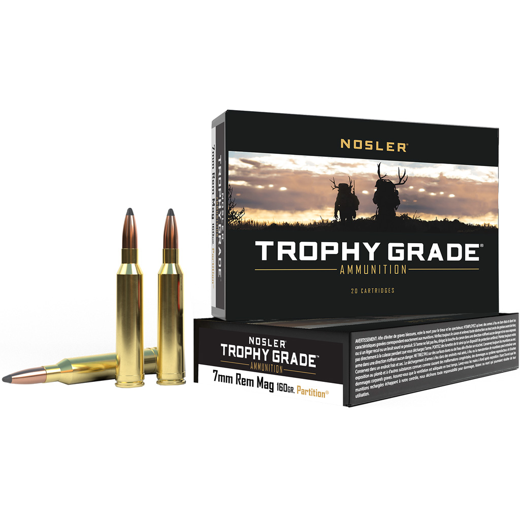 Nosler Trophy Grade Rifle Ammunition 7mm Rem. Mag. 160 gr. PT SP 20 rd.