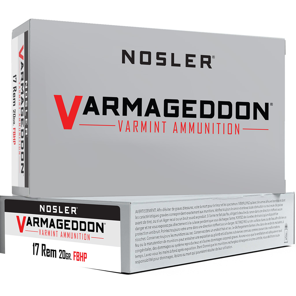 Nosler 65100 Varmageddon 17Rem 20gr Flat Base Hollow Point 20 Per Box/20 Case