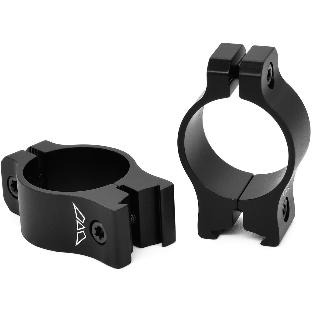 Warne V420M Rimfire Rings Vapor Matte Black Aluminum 1" Tube Low Vertical Split 3/8" Dovetail 0 MOA