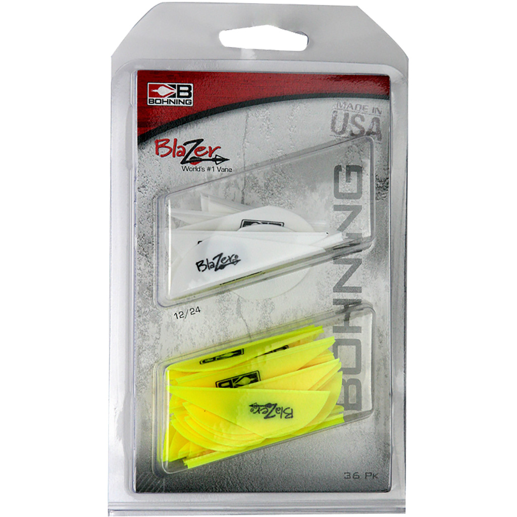 Bohning Blazer Vane Combo White/Neon Yellow 36 pk.