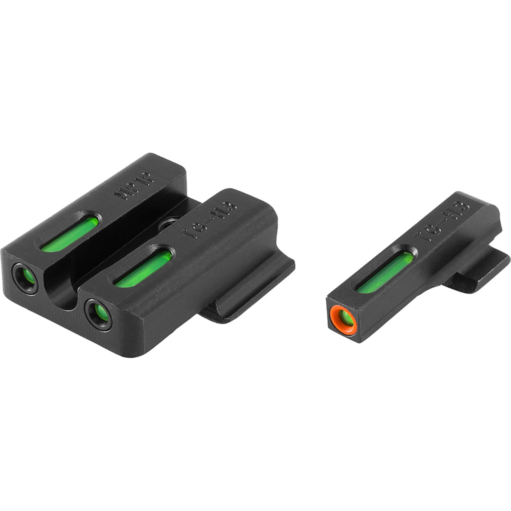 Truglo TFX Pro Tritium/Fiber-Optic Day/Night Sights Fit S&W M&P Shield|S&W M&P 22|S&W M&P SD9|S&W M&P SD40 - Orange Outline Front/Rear Green