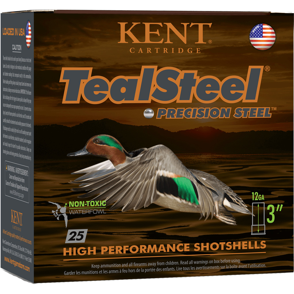 Kent Cartridge KTS123365 TealSteel Precision Steel 12Gauge 3" 1 1/4oz 5Shot 25 Per Box/10 Case