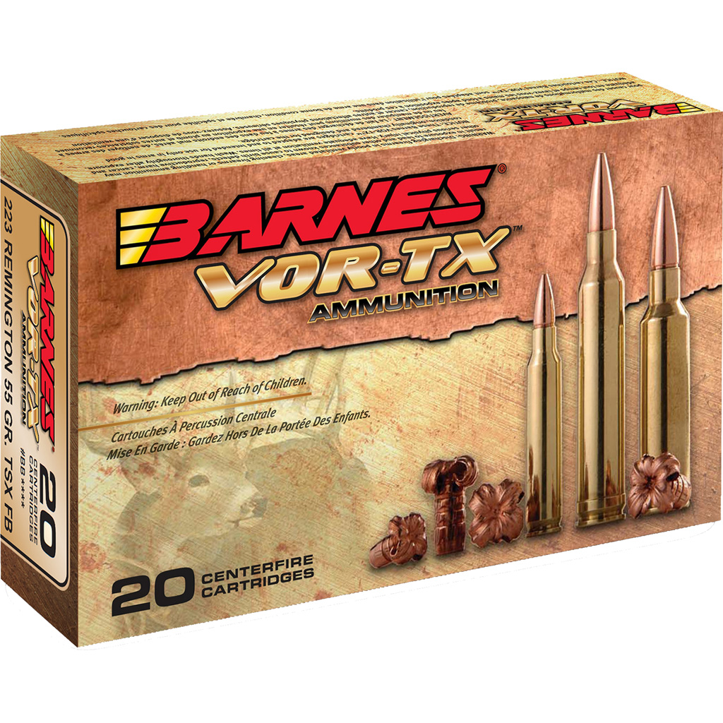 Barnes Bullets 31191 VOR-TX Rifle 5.56x45mmNATO 70gr TSX Boat Tail 20 Per Box/10 Case
