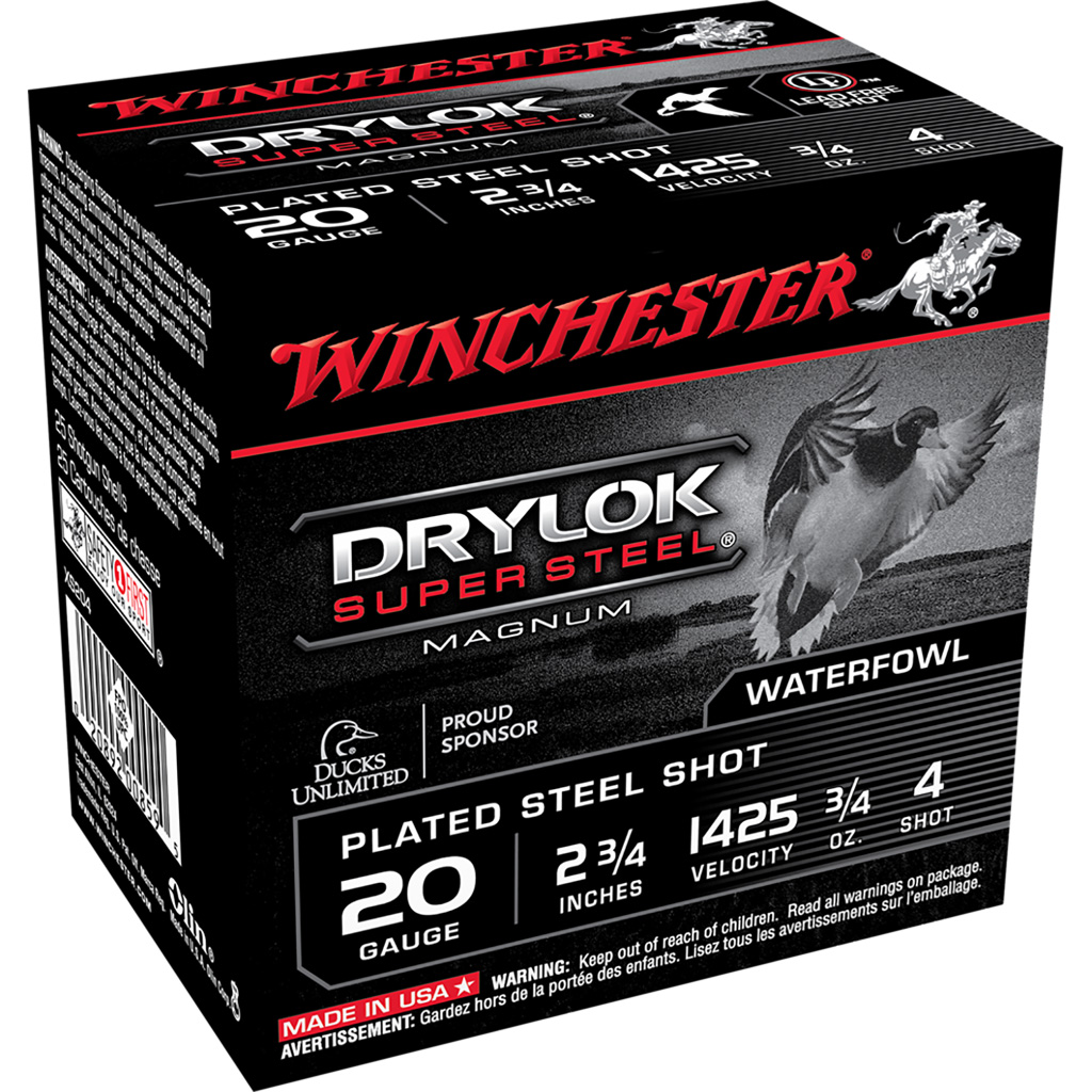 Winchester Ammo XS204 Drylok Super Steel Magnum 20Gauge 2.75" 3/4oz 4Shot 25 Per Box/10 Case