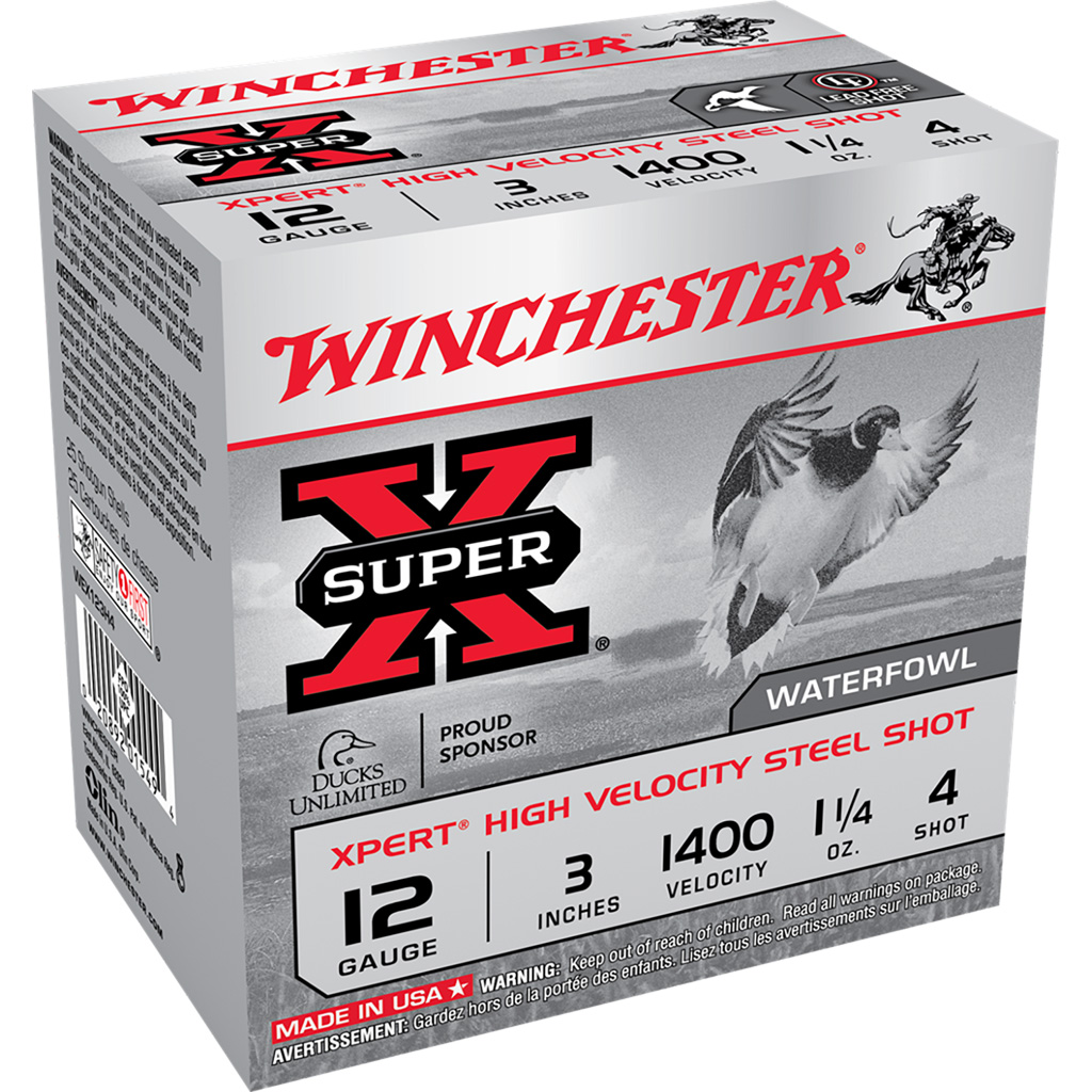 Winchester Ammo WEX123H4 Super X Xpert High Velocity 12Gauge 3" 1 1/4oz 4Shot 25 Per Box/10 Case