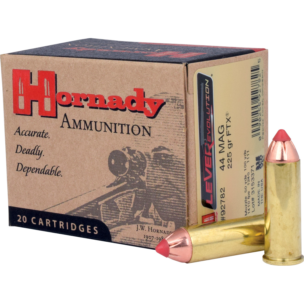 Hornady HRN 44M 225GR LVREV FTX 20RD 44 REM MAG - Purple Mou view 4