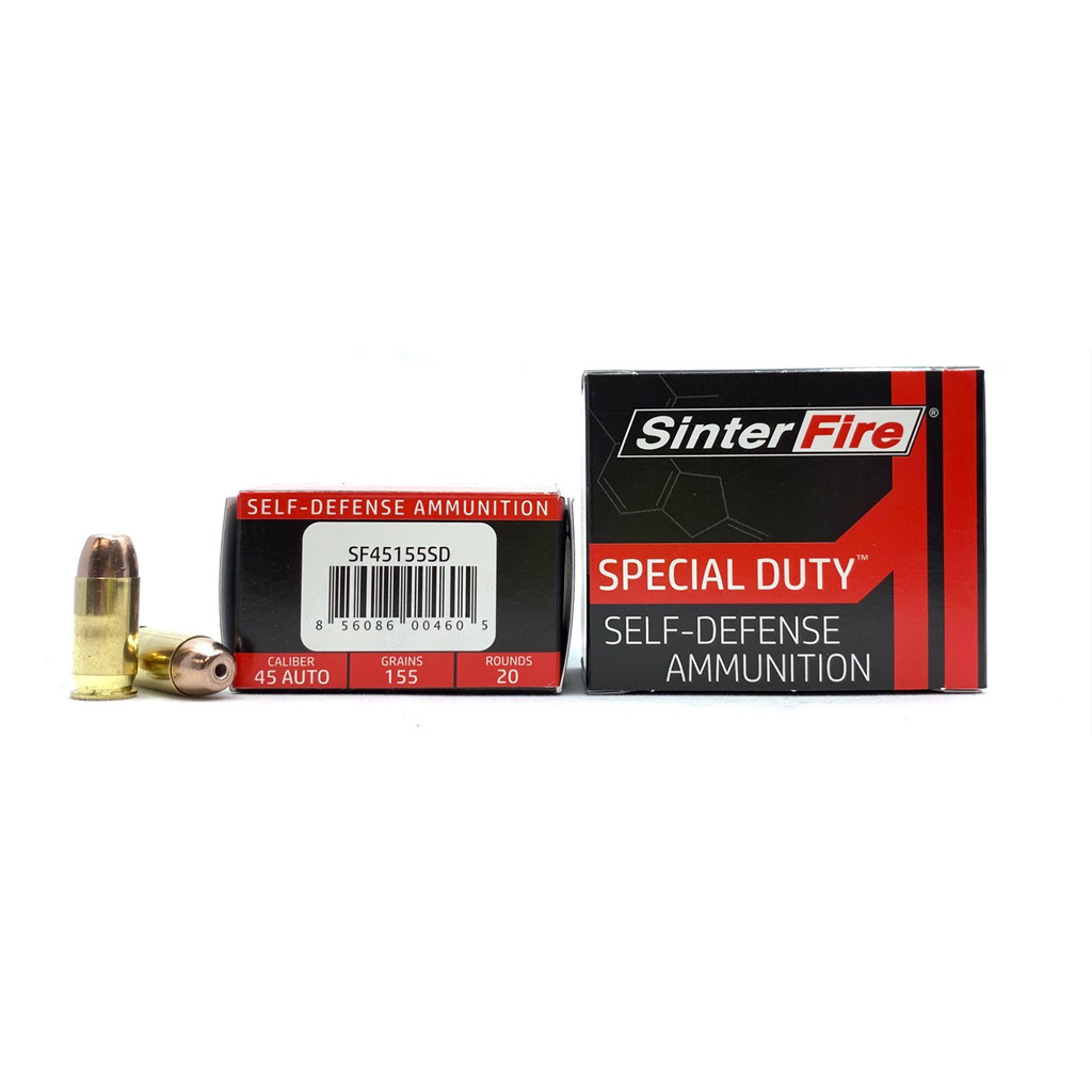 SinterFire Inc SF45155SD Special Duty (SD) 45ACP 155gr Lead Free Frangible Hollow Point 20 Per Box/10 Case