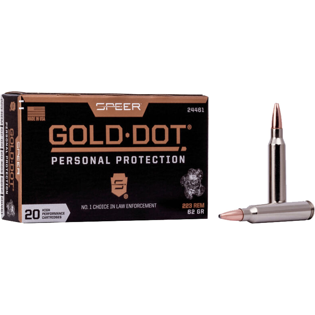 Speer 24461 Gold Dot Personal Protection 223Rem 62gr Soft Point 20 Per Box/10 Case