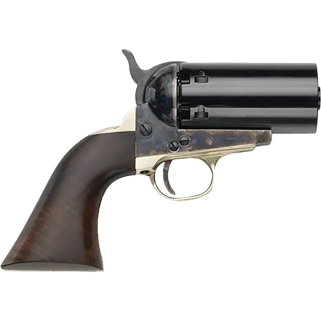 Pietta PF51PEPPER36 1851 Navy "Yank" Pepperbox 36 Cal 6rd Color Case Hardened Frame, Walnut Grip, No Barrel
