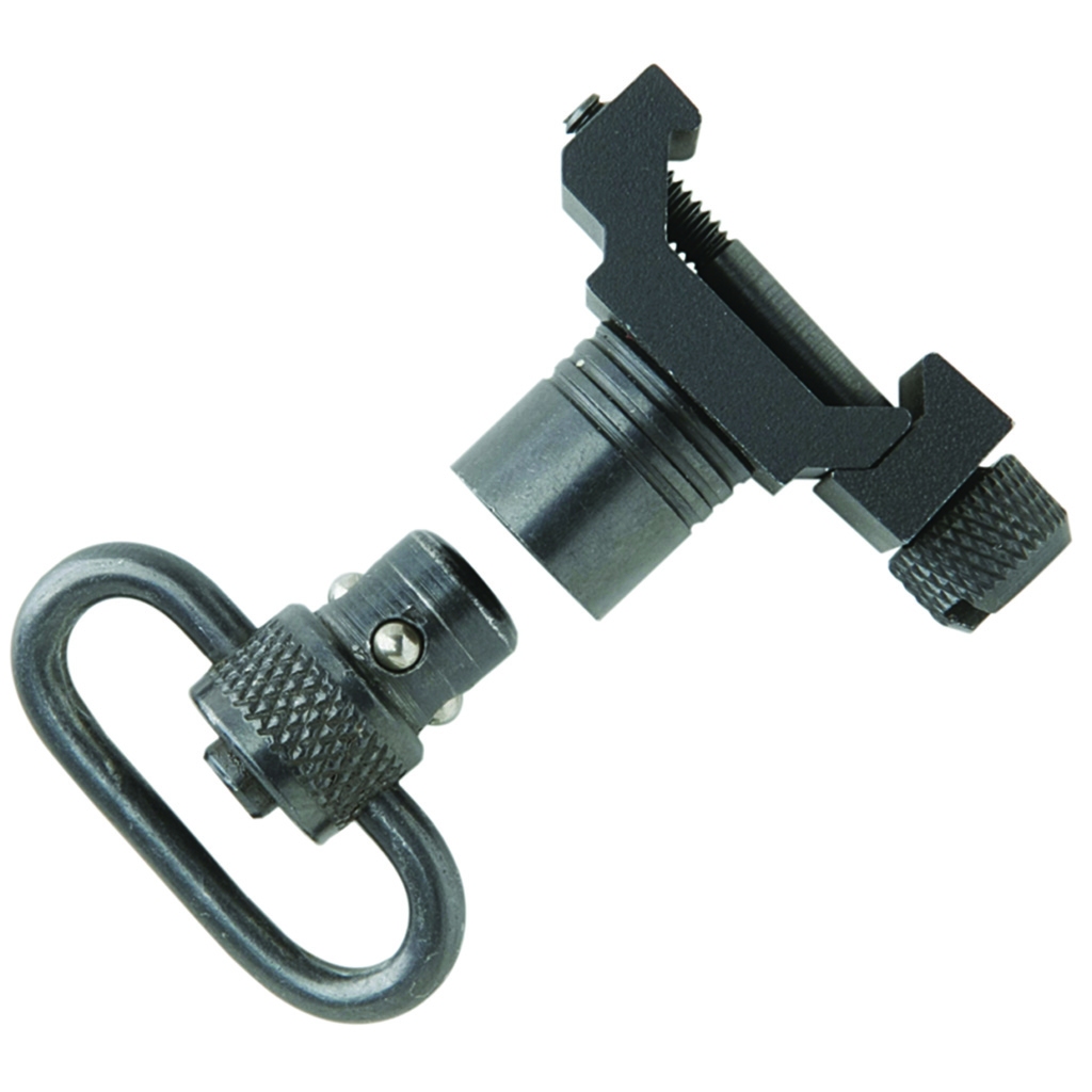 Uncle Mike's 21101 Quick Detach Swivel Set made of Steel with Black Finish, 1" Loop Size & Push Button Style for Picatinny & Weaver-Style Rails