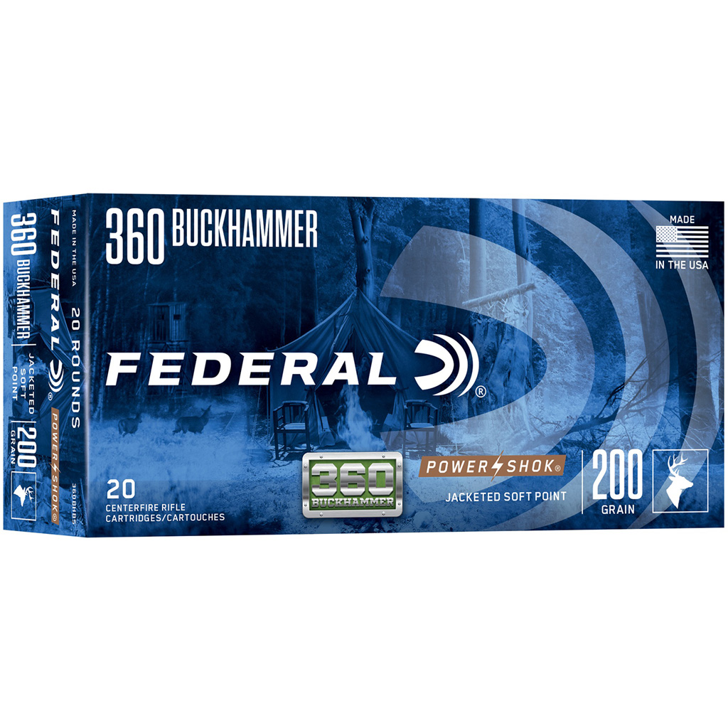 Federal 360BHAS Power-Shok Buckhammer 360Buckhammer 180gr Soft Point 20 Per Box/10 Case