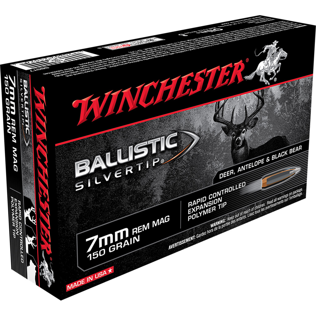Winchester Ammo SBST7 Ballistic Silvertip 7mmRemMag 150gr Rapid Controlled Expansion Polymer Tip 20 Per Box/10 Case