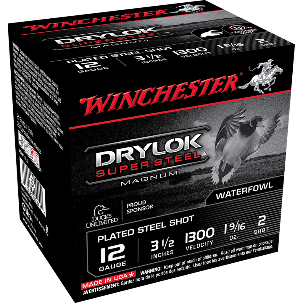 Winchester Ammo XSM12L2 Drylok Super Steel Magnum 12Gauge 3.50" 1 9/16oz 2Shot 25 Per Box/10 Case