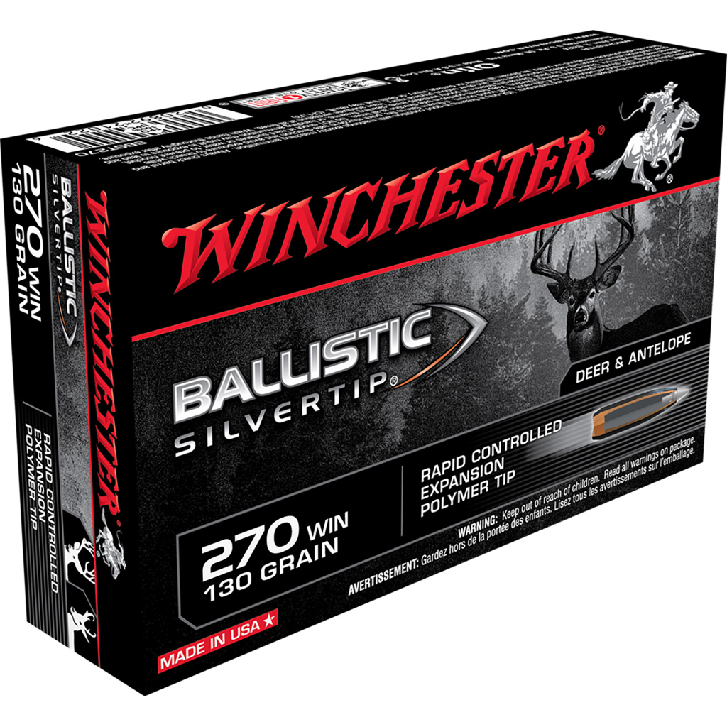 Winchester Ammo SBST270 Ballistic Silvertip 270Win 130gr Rapid Controlled Expansion Polymer Tip 20 Per Box/10 Case