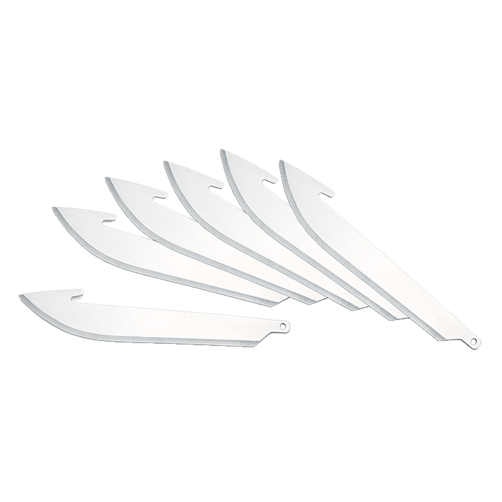 Outdoor Edge RR6 Replacement Blades RazorLite Drop Point 3.50" 420J2 Stainless Steel Blade Silver 6 Blades