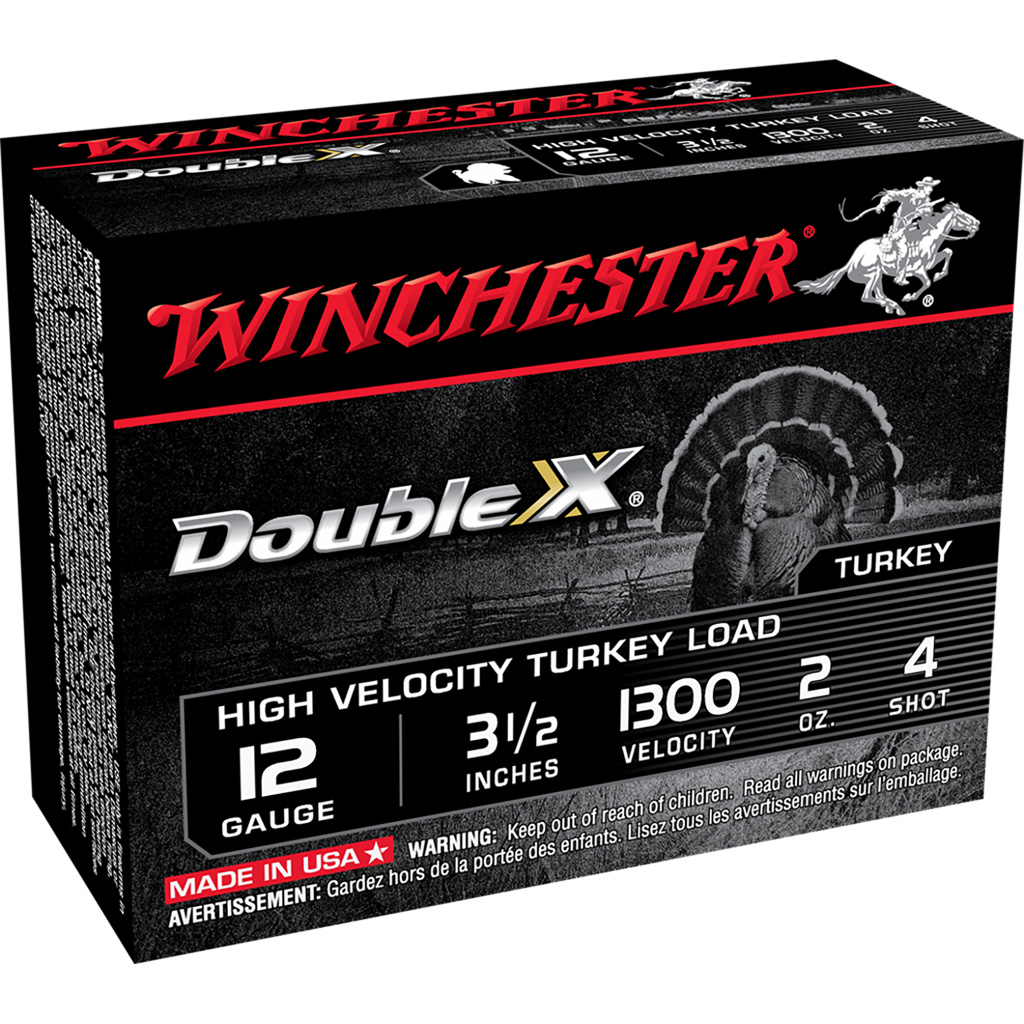 Winchester Ammo STH12354 Double X High Velocity Turkey 12Gauge 3.50" 2oz 4Shot 10 Per Box/10 Case