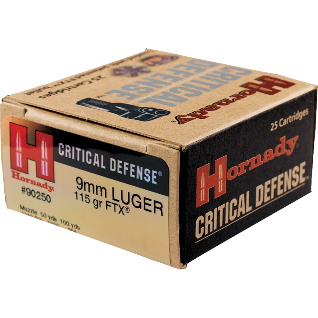 Hornady HRN 9MM 115GR CRITDEF FTX 25RD 9MM LUGER (9X19,9MM P view 2