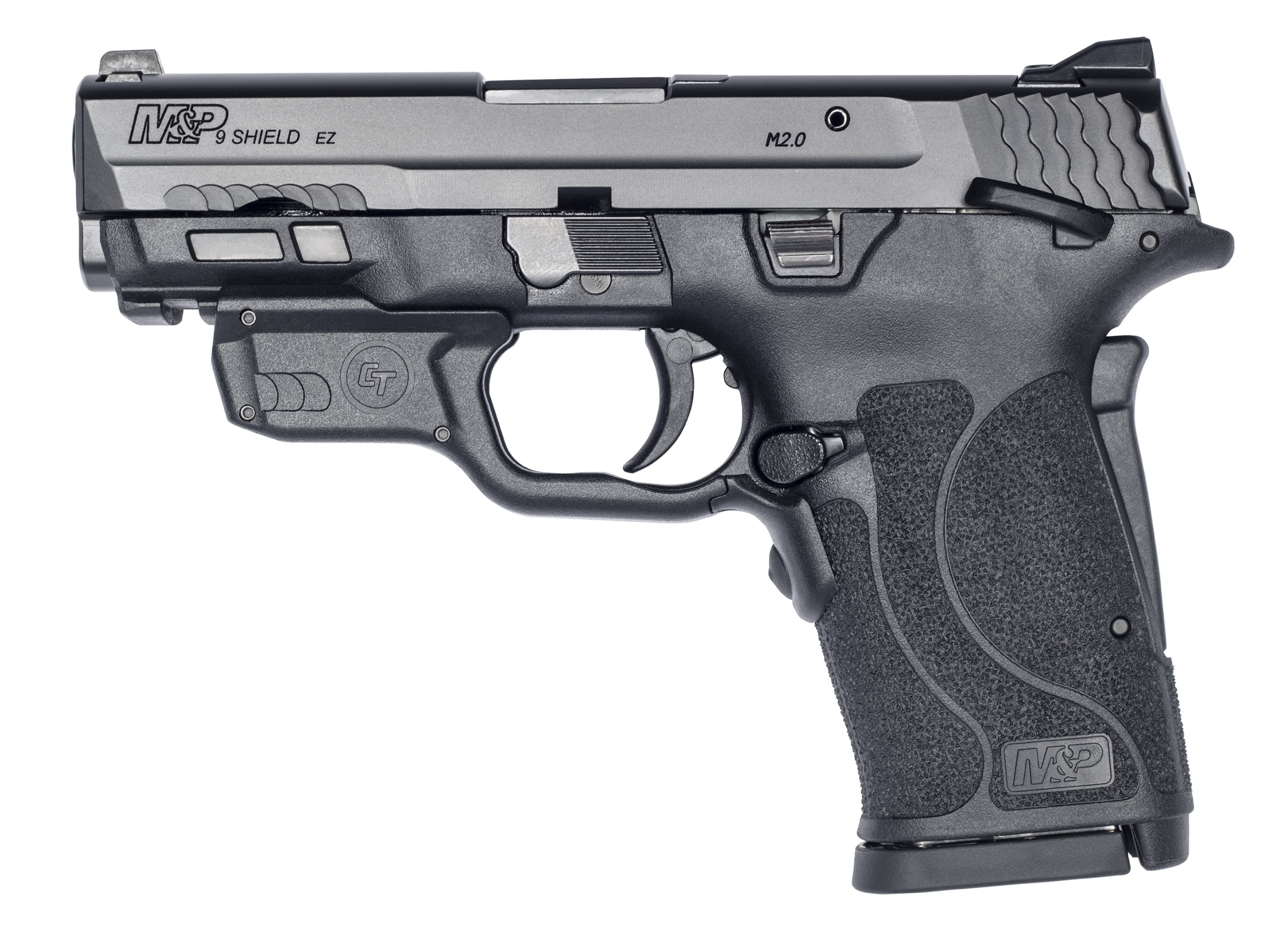 S&W M&P 9 SHIELD EZ Manual Thumb Safety Handgun 9mm Luger 8rd Magazine 3.75" Barrel with Crimson Trace Red Laserguard view 3