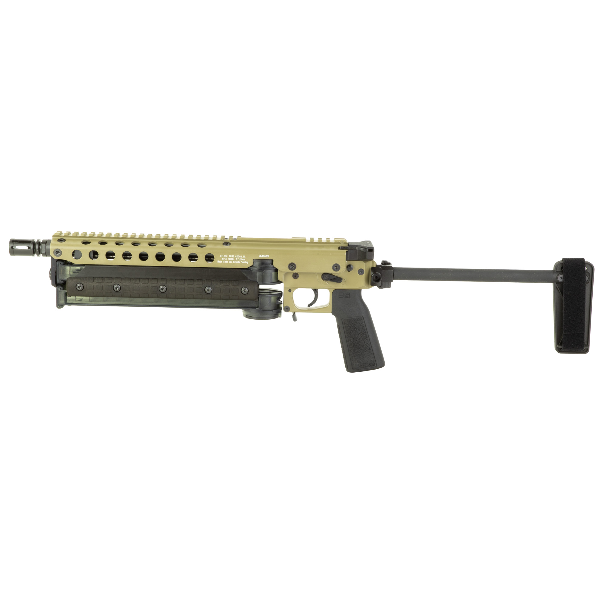 KELTEC KP50 5.7X28 9.6" 50RD BRC TAN