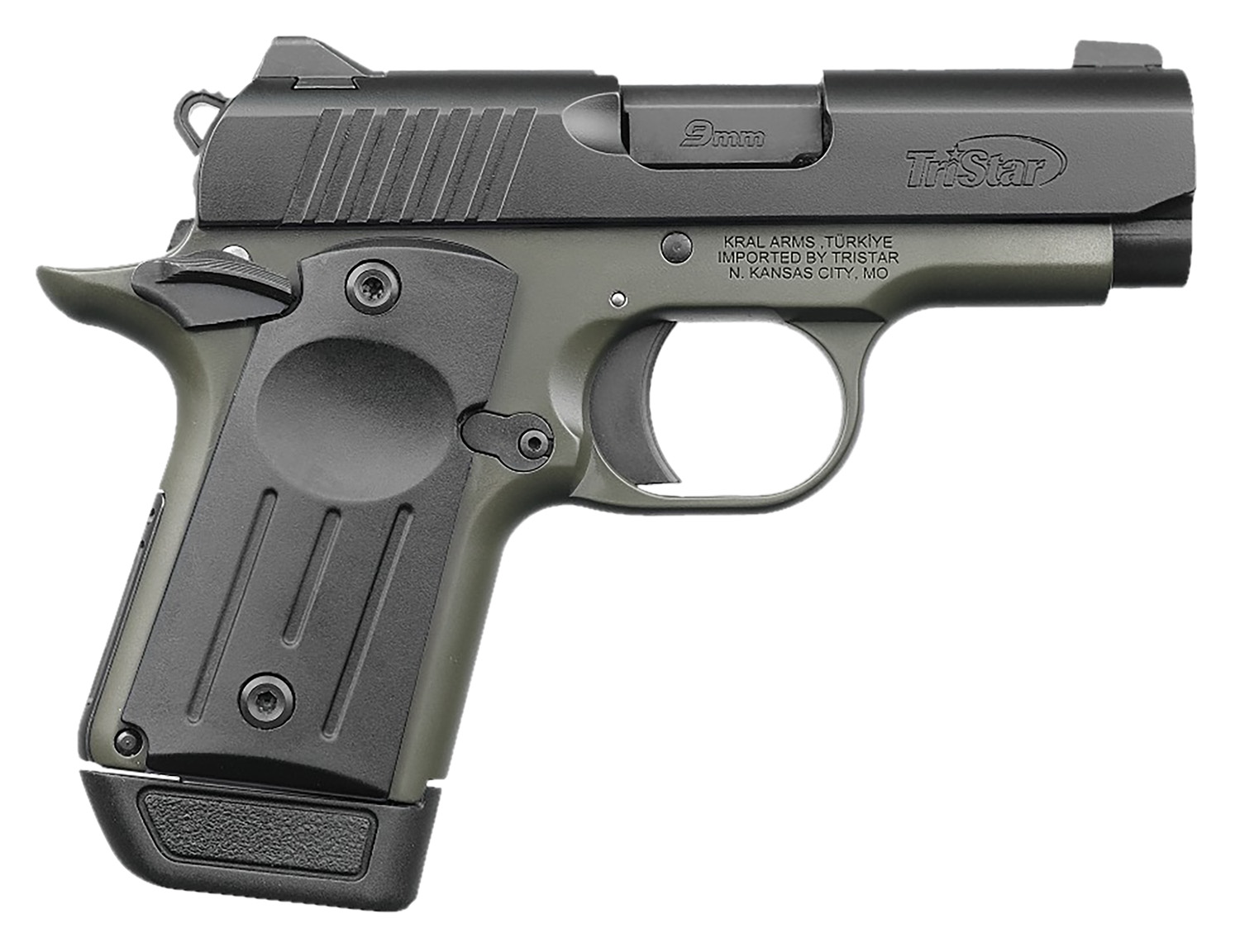 TriStar Protege X-Sub Compact Handgun 9mm Luger 7rd Magazine(1) 3.2" Barrel OD Green/Black