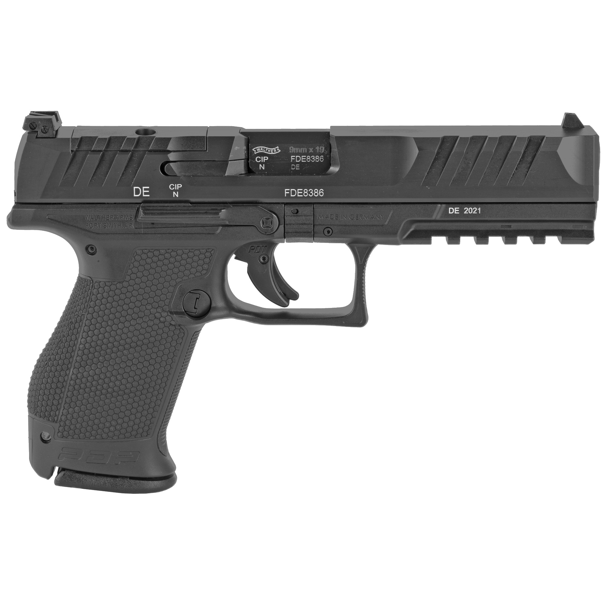 Walther PDP Compact Handgun 9mm Luger 10/rd  Magazines (2) 5" Barrel Black Optic Ready view 4