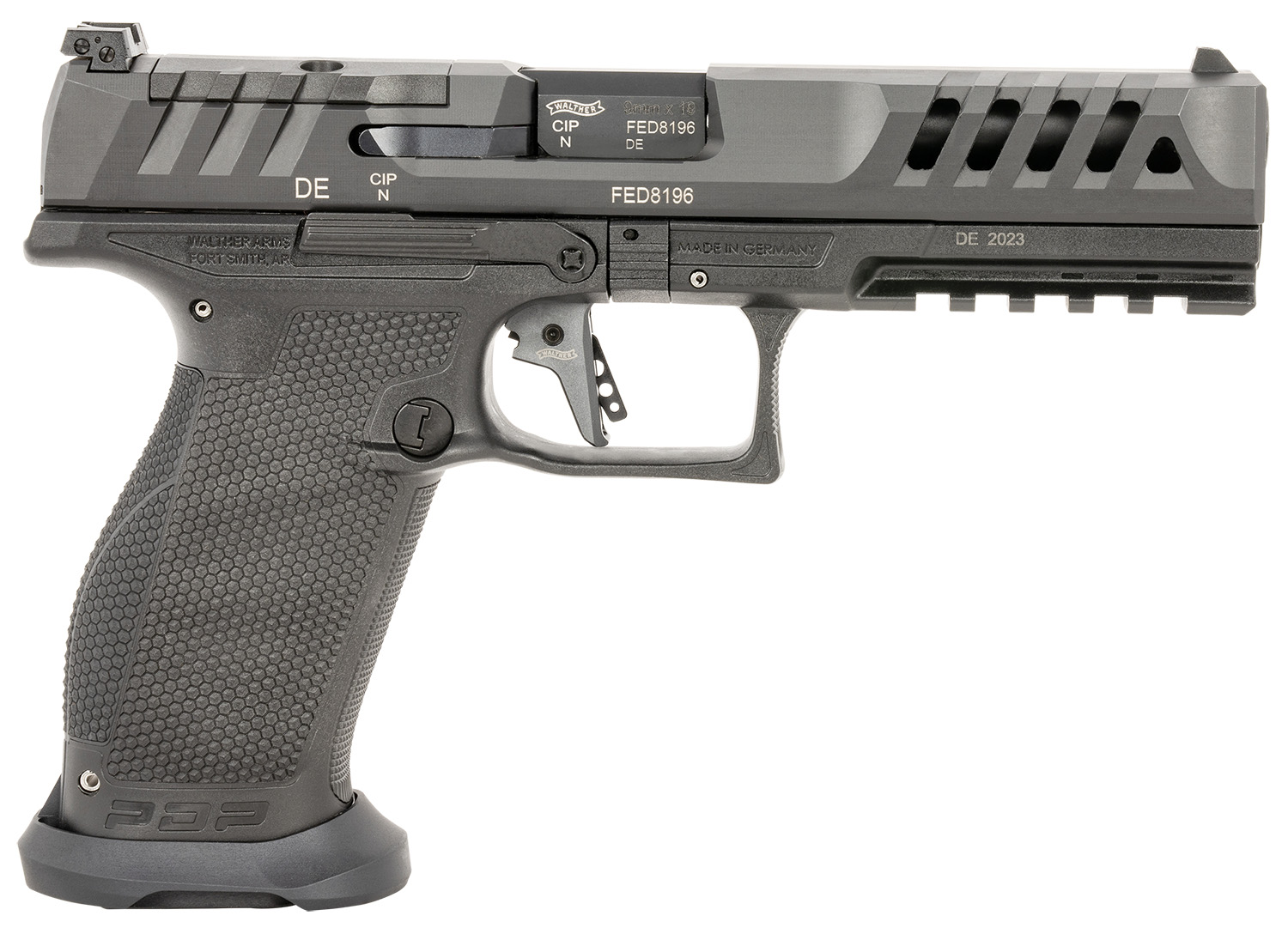 Walther PDP Match Full Size Handgun 9mm Luger 18rd (1) and 20rd (1) Magazines 5" Barrel Black