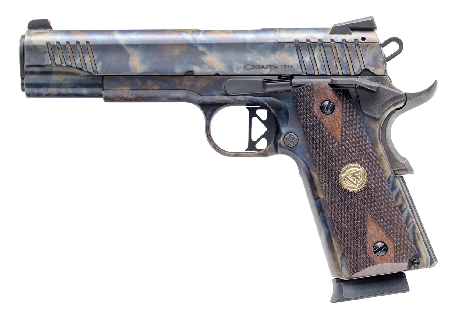 Chiappa 1911 Superior OR Handgun .45 ACP 8rd Magazine 5" Barrel Case Hardened with Walnut Grips