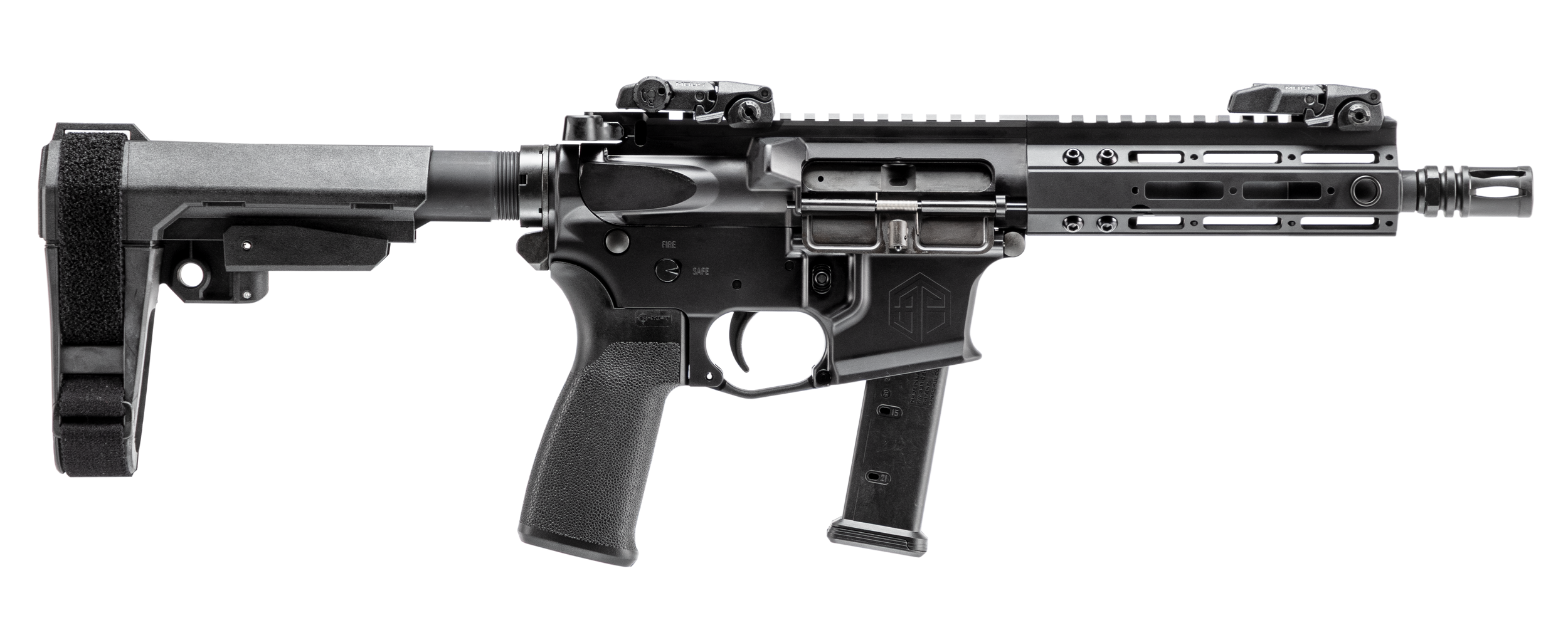 Alpha Foxtrot AF9-G Handgun 9mm Luger 20rd Magazine 7.5" 1/2x28 Threaded Barrel with SBA 3 Brace