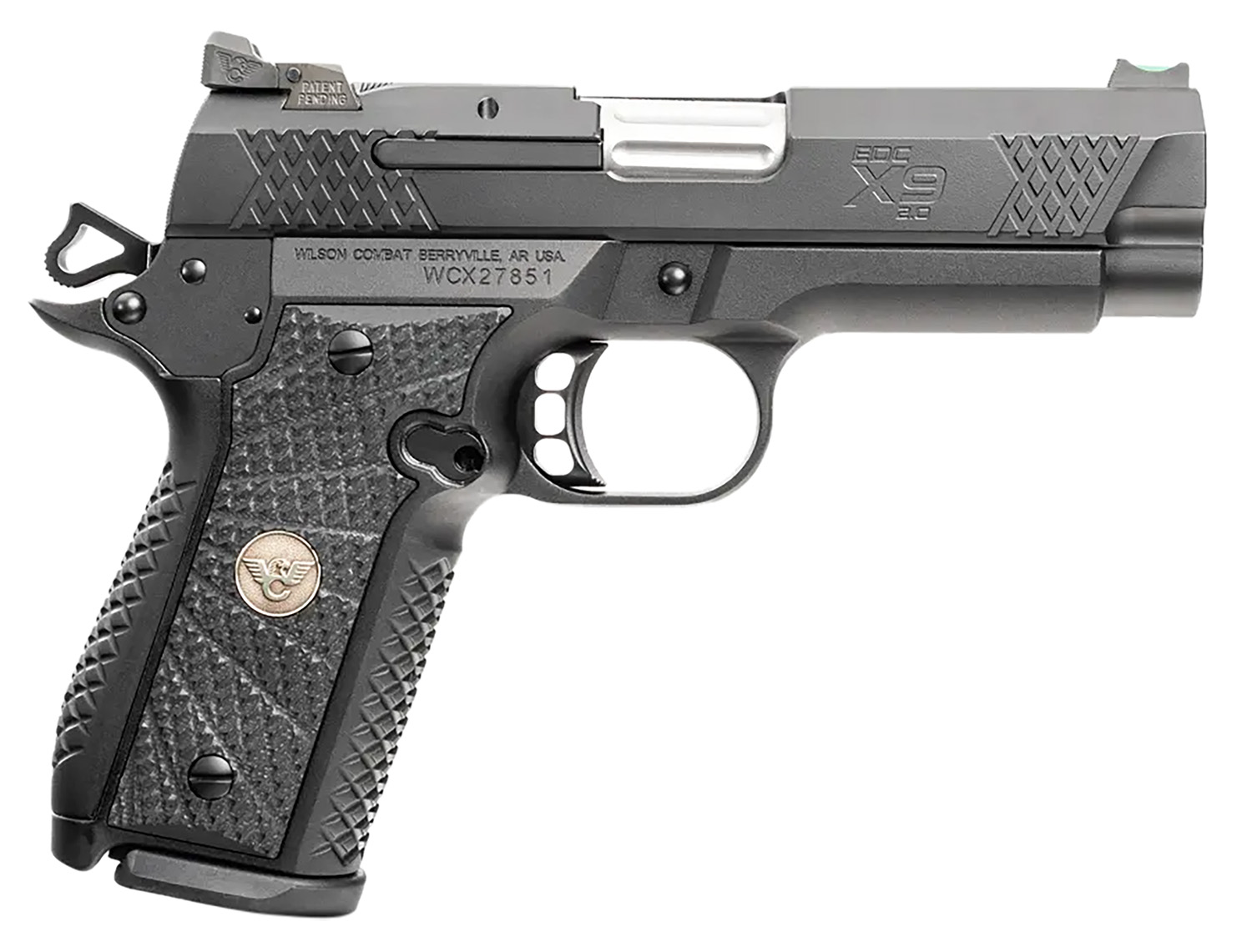 Wilson Combat EDC X9 2.0 Handgun 9mm Luger 15rd Magazine(2) 4" Barrel Non-Lightrail Armor-Tuff Slide Anodize Frame