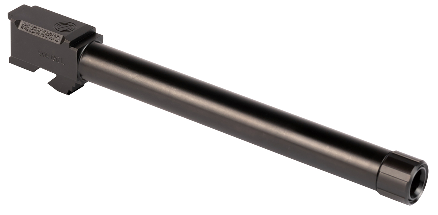 SilencerCo AC861 Glock 9mm Luger 6.50" Threaded Black Nitride Stainless Steel, Fits Glock 17L