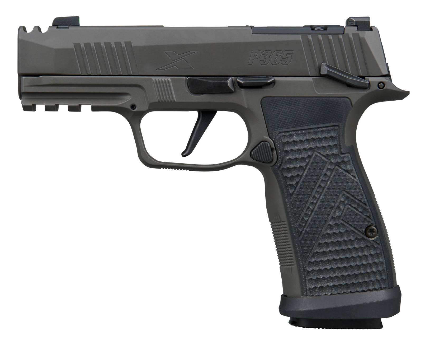 Sig Sauer 365AXGCA9LEGIONMSCA P365 AXG Legion 9mm Luger 10+1 3.10" Legion Gray Cerakote Integrated Compensator/Optic Ready/Serrated Slide, Legion Gray Cerakote Stainless Steel Frame w/Picatinny Rail,