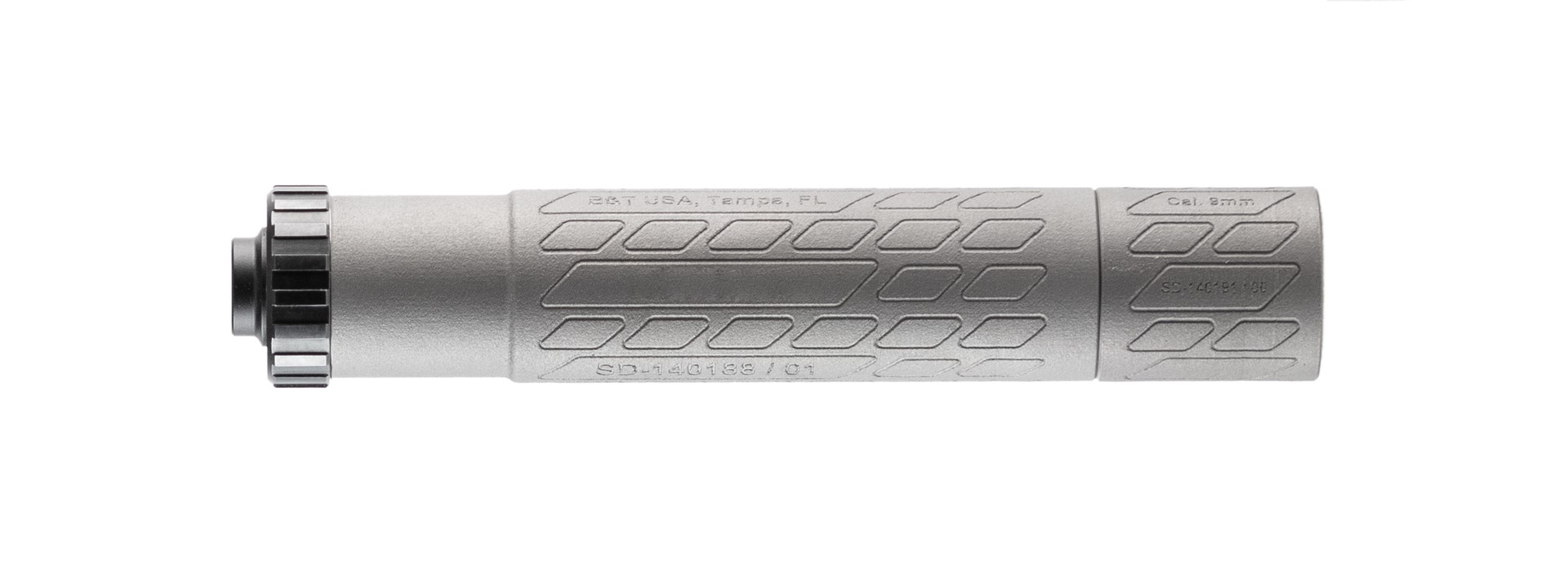 B&T Print-X Impuls 45 M(Ti) Direct Thread Suppressor .45 ACP Titanium Gray .578×28 Impuls Device view 2