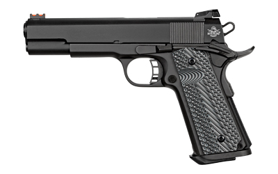 Rock Island 51486 Rock Ultra FS 45 ACP Caliber with 5" Barrel, 8+1 Capacity, Overall Black Parkerized Finish Steel, Beavertail Frame, Serrated Slide & Black/Gray G10 Grip