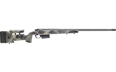 Bergara Rifles B14S3814 B-14 Wilderness HMR 22 Creedmoor 5+1 20" Sniper Gray Cerakote Threaded Barrel, Sniper Gray Cerakote Steel Drilled & Tapped Receiver, Wilderness Camo w/Black Webbing Adj Cheek &