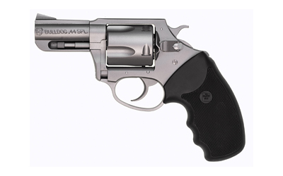 Charter Arms 74420 Bulldog Large 44 Special, 5 Shot 2.50" High Polished Stainless Steel Barrel, Cylinder & Frame w/Black Finger Grooved Rubber Grip