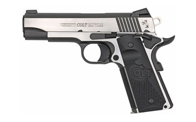 Colt Mfg O4080CE Combat Elite Commander 45 ACP 8+1 4.25" Stainless Steel Barrel, Two-Tone Serrated Stainless Steel Slide & Frame w/Beavertail, Black Scalloped G10 Grip, Ambidextrous