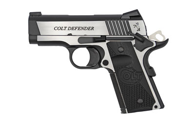 Colt Mfg O7080CE Combat Elite Commander Compact Frame .45 ACP 8+1, 3" Stainless Steel Barrel, Two-Tone Serrated Stainless Steel Slide & Frame w/Beavertail, Black Scalloped G10 Grip, Ambidextrous