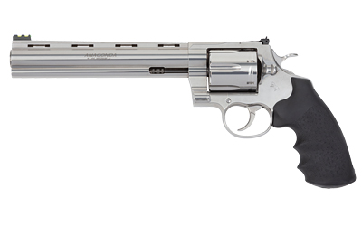 Colt Mfg ANACONDASP8RFT Anaconda Target 44 Mag 6rd 8" Stainless Vent Rib Barrel, Stainless Steel Frame Black & Rubber Grip