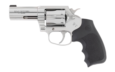 Colt Mfg KCOBRASB3RBB King Cobra 357 Mag 6rd Shot 3" Stainless Steel Barrel, Cylinder & Frame, Black Hogue Overmolded Grip, Exposed Hammer