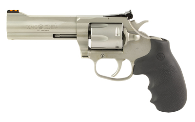 Colt Mfg KCOBRASM4RTS King Cobra Target 357 Mag 6 Shot 4.25" Matte Stainless Steel Barrel, Cylinder & Frame, Black Hogue Overmolded Grips, Exposed Hammer