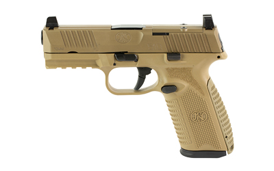 FN 66101382 510 MRD Full Size 10mm Auto 10+1, 4.10" Black Target Crown Steel Barrel, Flat Dark Earth PVD Optic Cut/Serrated Steel Slide & Polymer Frame w/Picatinny Rail, Ambidextrous