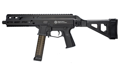 Grand Power 197892004824 SP45A3 Stribog 45 ACP 20+1 8" Black Threaded Barrel, Black Aluminum Picatinny Rail Receiver, Black SB Tactical Brace, Black Polymer Grip, Thread Protector