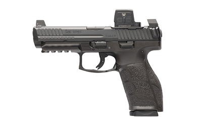 HK 81001350 VP9A1 F w/Optic 9mm Luger 20+1 4.53" Black Barrel & Steel Serrated w/Optic Slide, Black Polymer Frame w/Picatinny Rail, Textured Grip, Vortex CCW